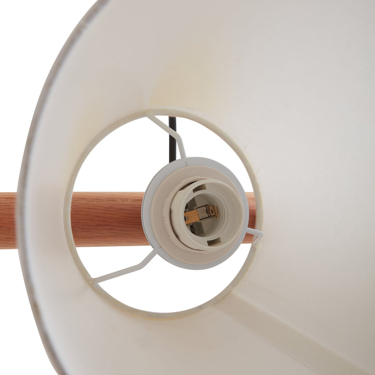 Lucande Jinda Hängeleuchte Hängelampe Deckenlampe Leuchte Lampe Holz Stoff weiß - 4251911756920