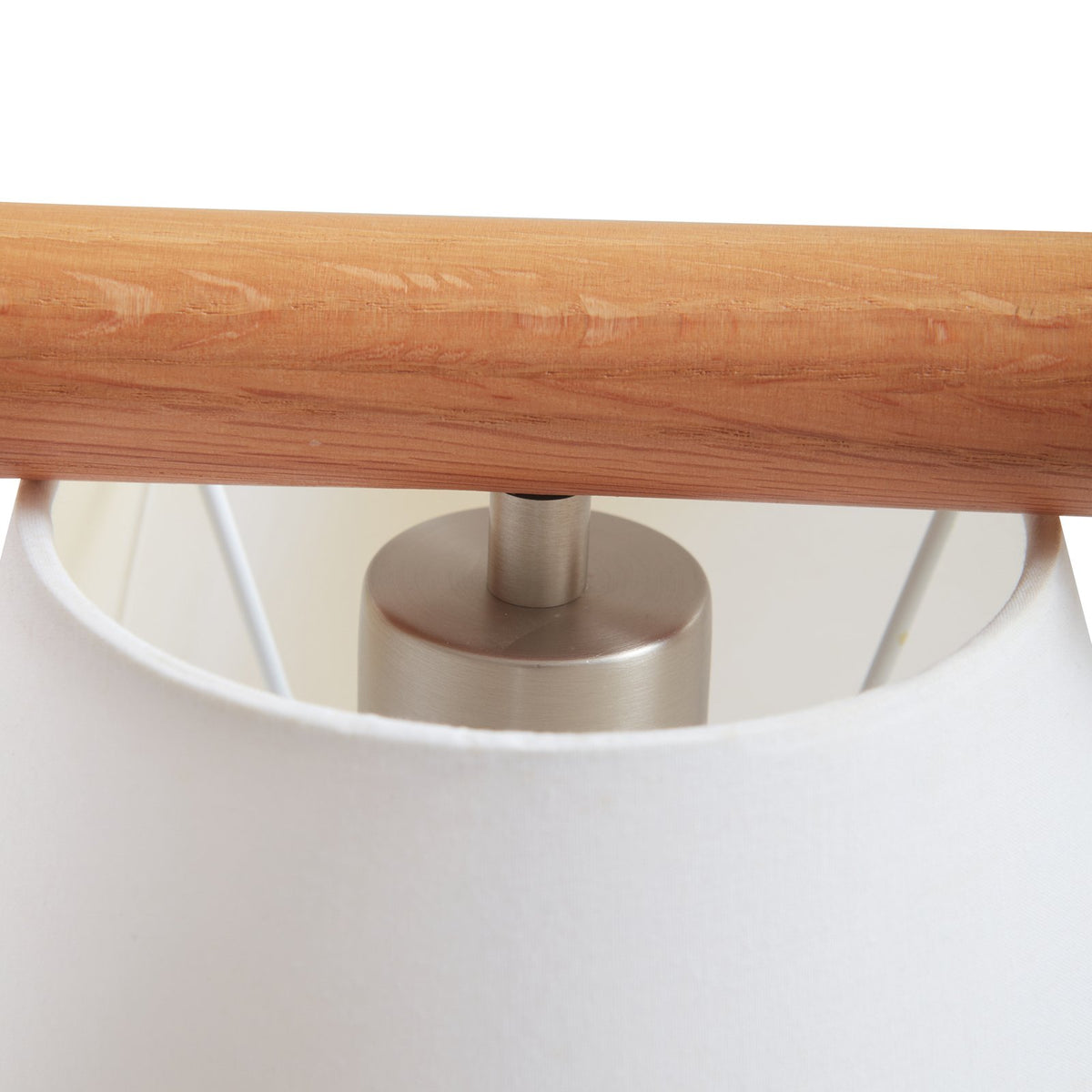 Lucande Jinda Hängeleuchte Hängelampe Deckenlampe Leuchte Lampe Holz Stoff weiß - 4251911756920