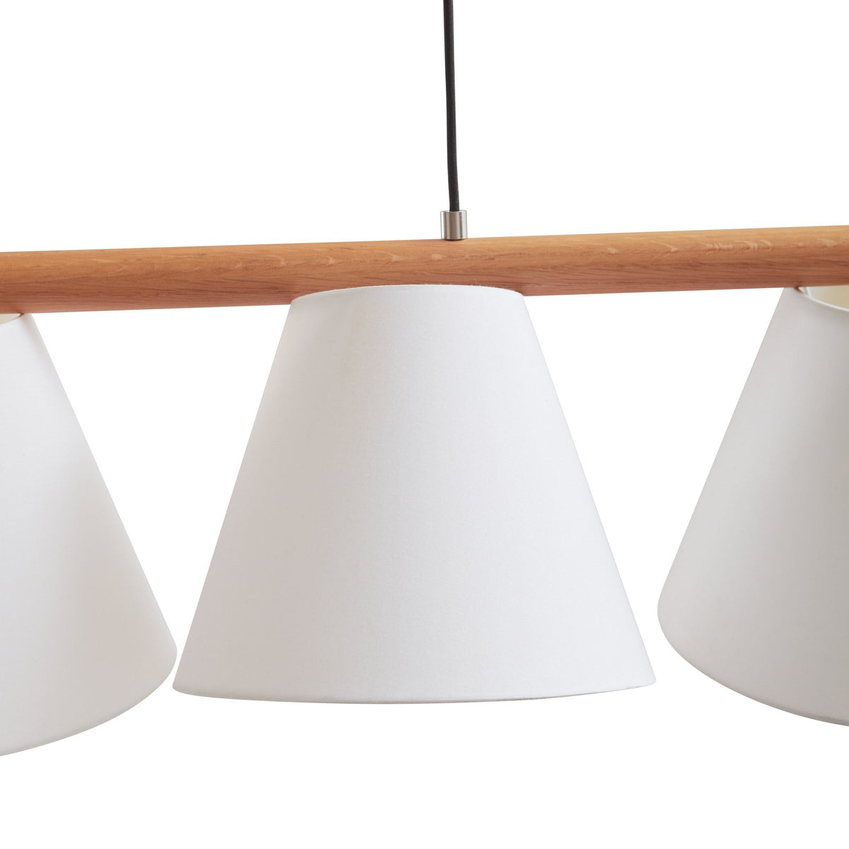 Lucande Jinda Hängeleuchte Hängelampe Deckenlampe Leuchte Lampe Holz Stoff weiß - 4251911756920