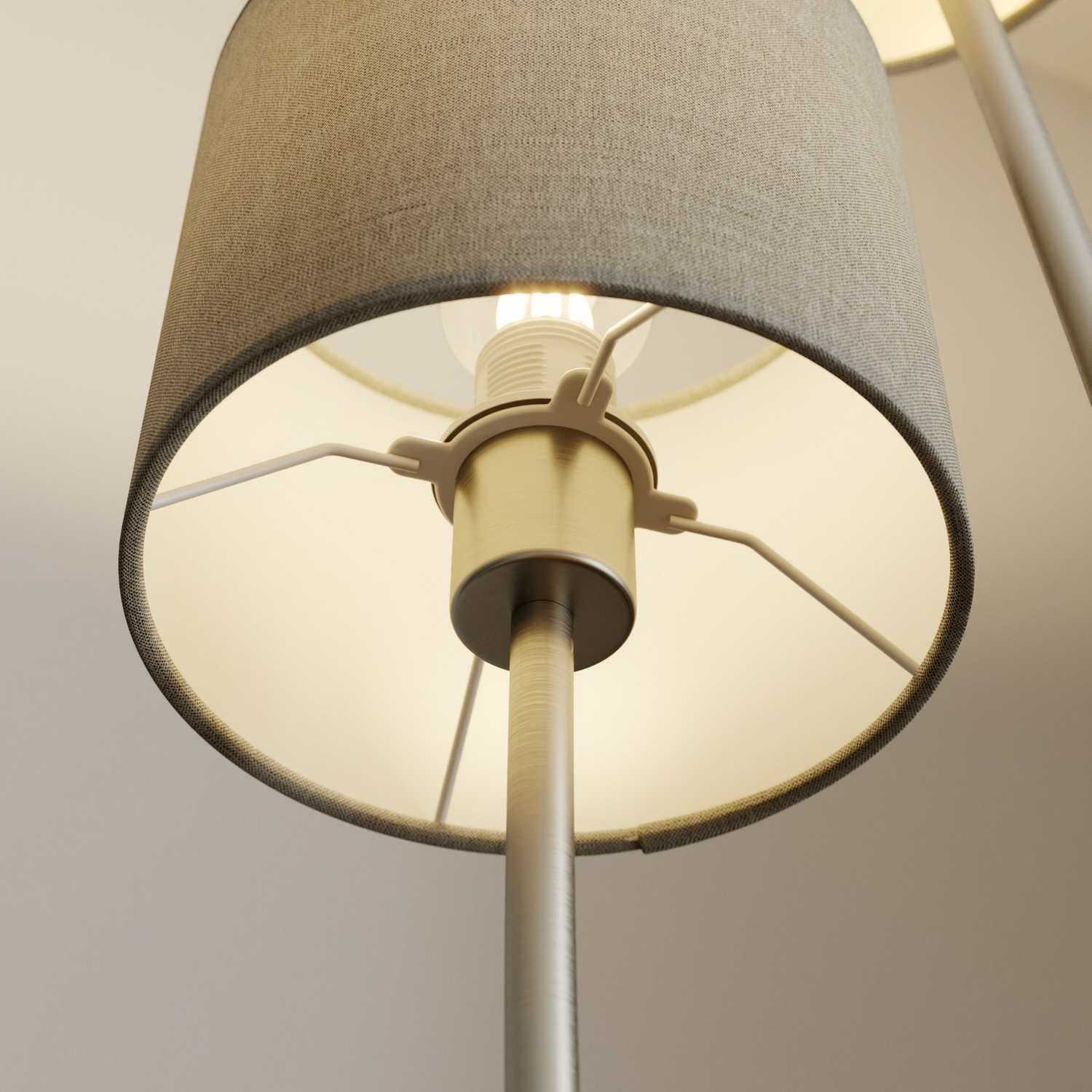 B-Ware Lucande Juljana Stehlampe 2 Flg Stoffschirme Standleuchte Stehleuchte Leselampe