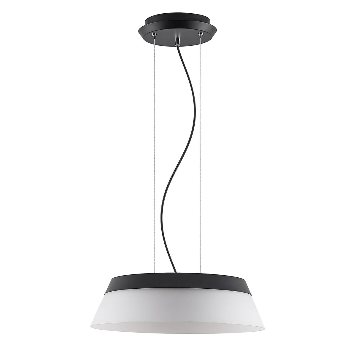 Lucande Pendelleuchte Hängeleuchte LED Schwarz Opalweiß Eisen Glas Kunststoff - 4251911754384