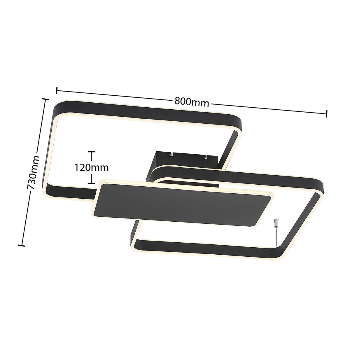 Lucande Deckenlampe Deckenleuchte LED Lampe Licht schwarz Kadira Aluminium 80 cm - 4251911710526