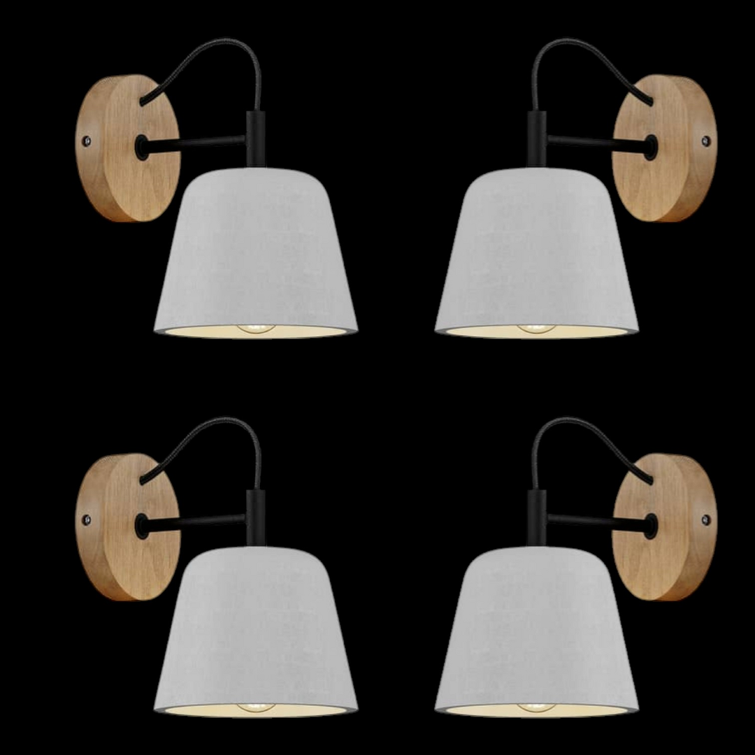 Lucande Kalinda Wandleuchte Wandleuchte Lampe Leuchte Wand Holz Schwarz 4 Stück B-Ware