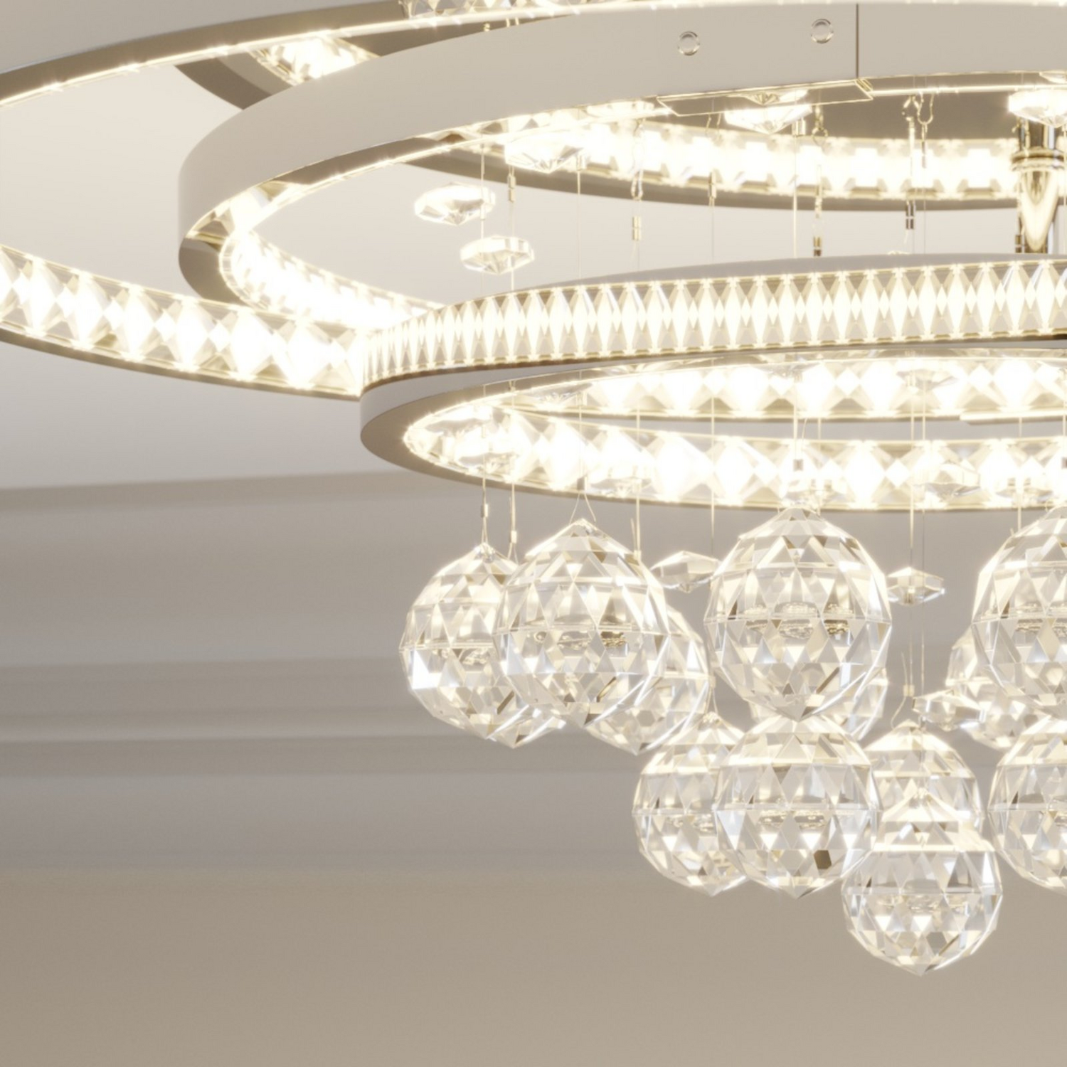 B-Ware Lucande Deckenleuchte Lampe Led Kristallleuchte Keely Kristall Chromfarben 4337