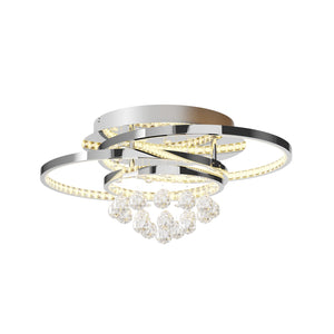 B-Ware Lucande Deckenleuchte Lampe LED chrom transparent Eisen Kristall dimmbar Keely