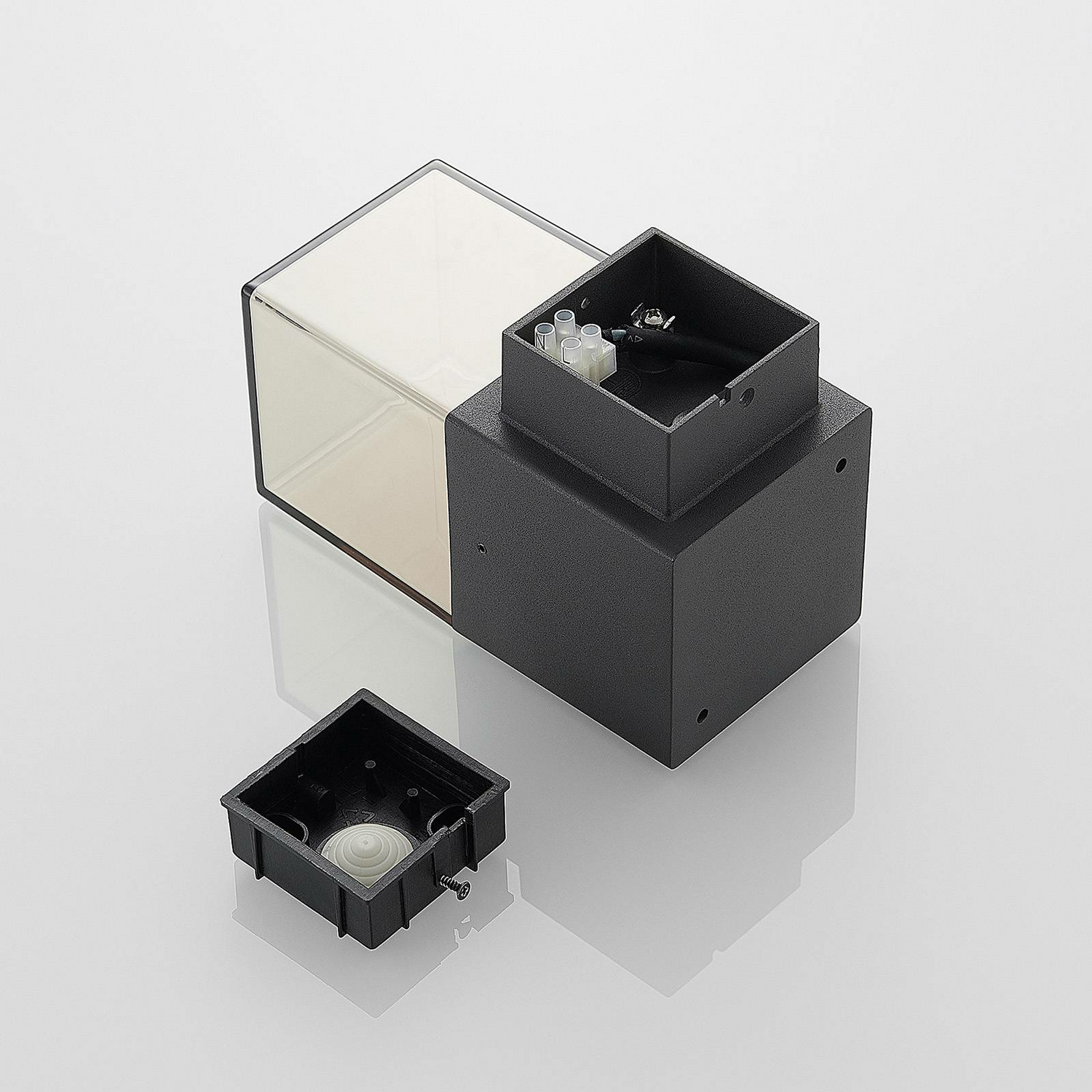 B-Ware Lucande Keke Außenwandleuchte Wandleuchte Wandlampe Lampe Leuchte E27 Grafitgrau - 4251096576160