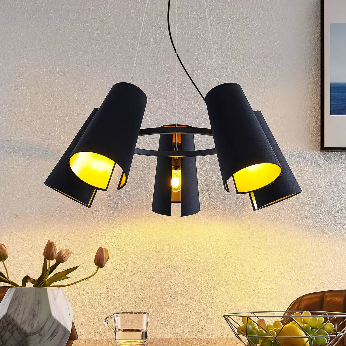 Lucande Hängeleuchte Pendelleuchte Hängelampe Deckenleuchte Schwarz Led Lampe
