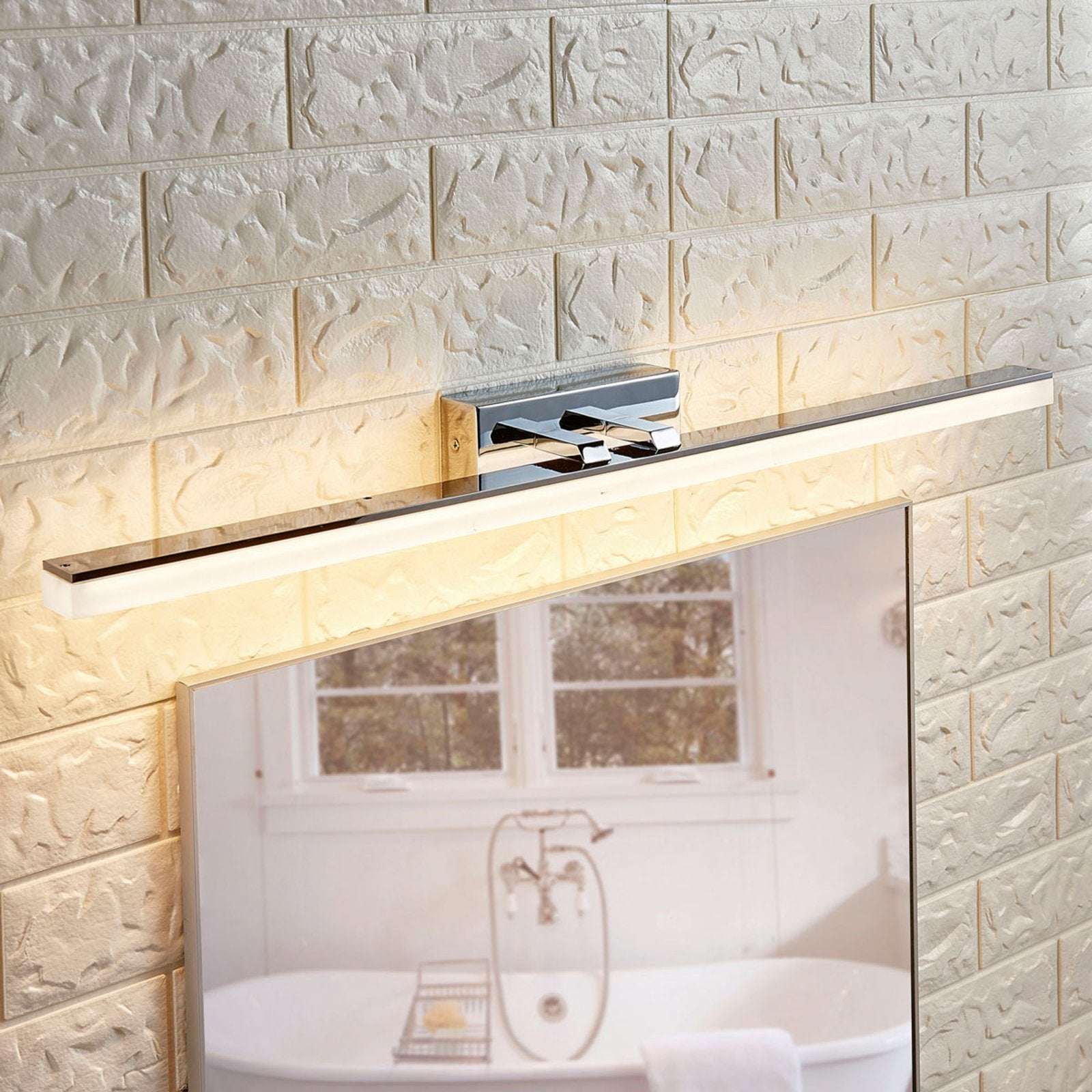Lucande Spiegelleuchte Badleuchte LED Julie Chrom Metall Badezimmerlampe IP44 - 4251096530520