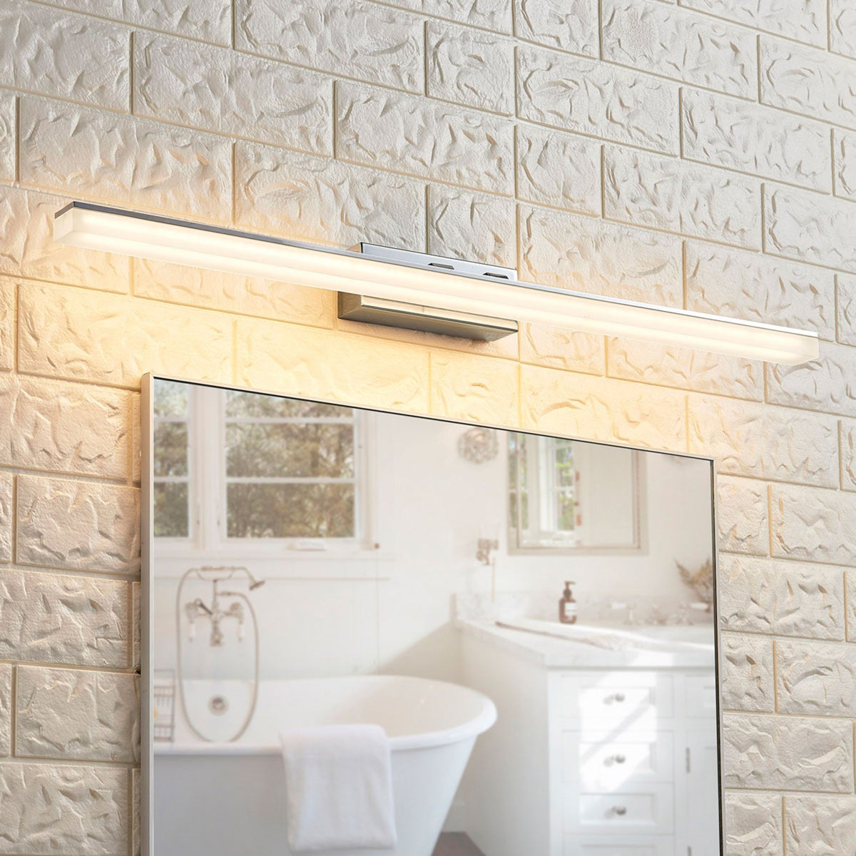 Lucande Spiegelleuchte Badleuchte LED Julie Chrom Metall Badezimmerlampe IP44 - 4251096530520