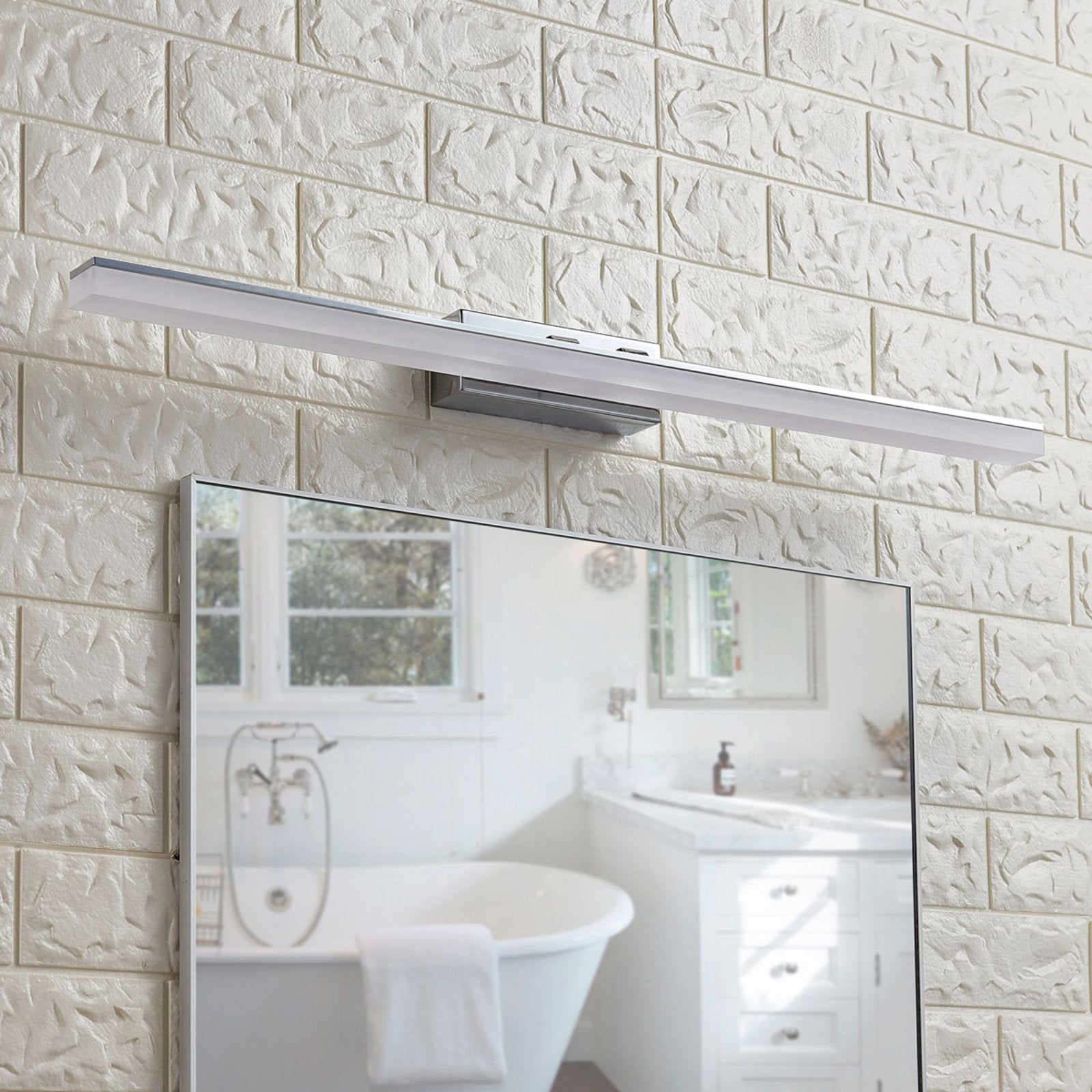 Lucande Spiegelleuchte Badleuchte LED Julie Chrom Metall Badezimmerlampe IP44 - 4251096530520