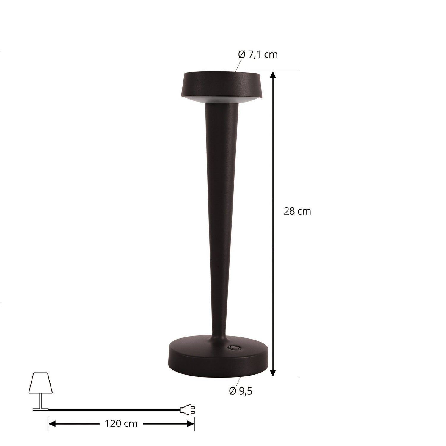 B-Ware Kerzenständer Leuchte Vase Lucande Akku Led Lea Dunkelbraun 28 Cm - 4255830900297