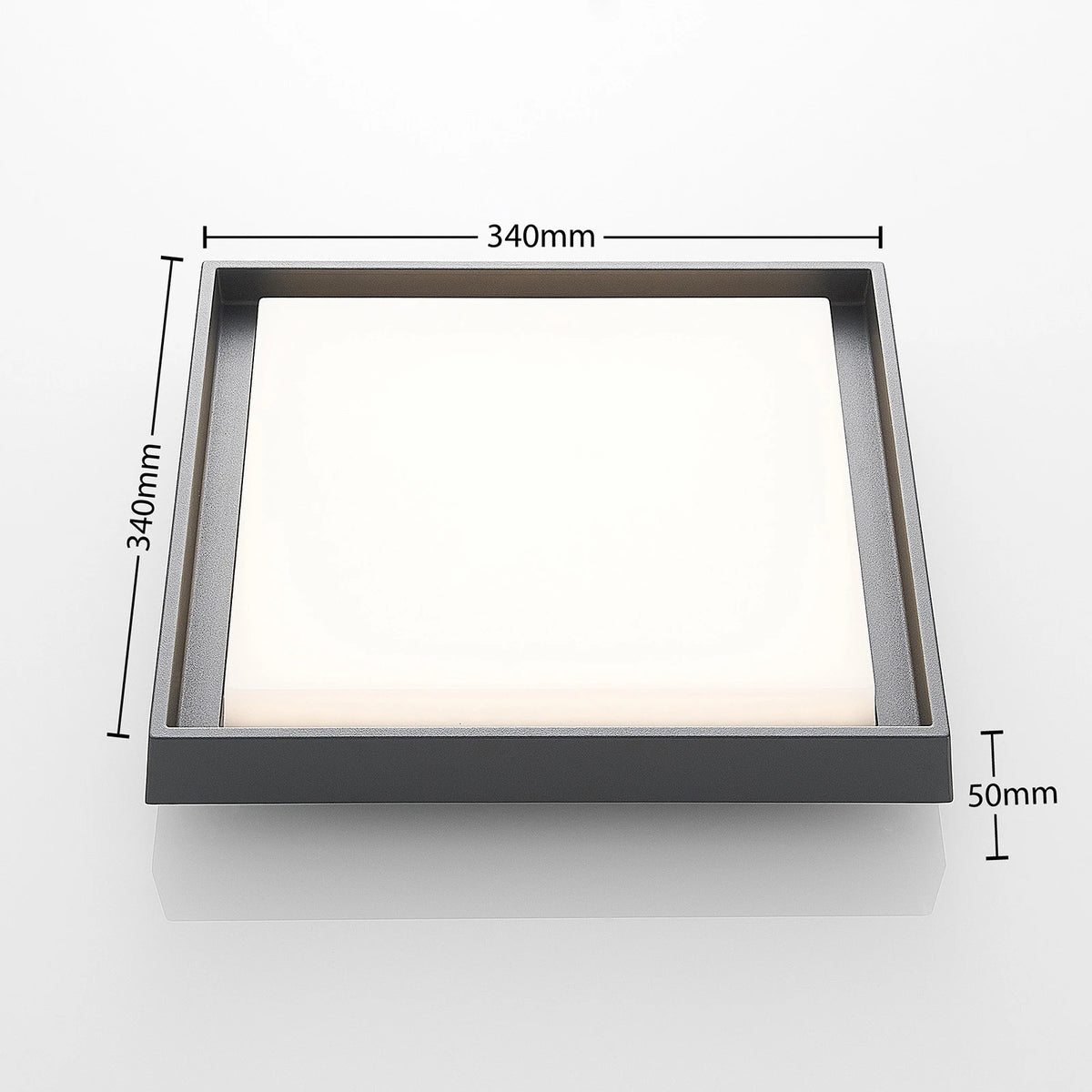 Lucande Deckenleuchte Lampe LED Außen dunkelgrau weiß Aluminiumdruckguss quad416 - 4251096556094