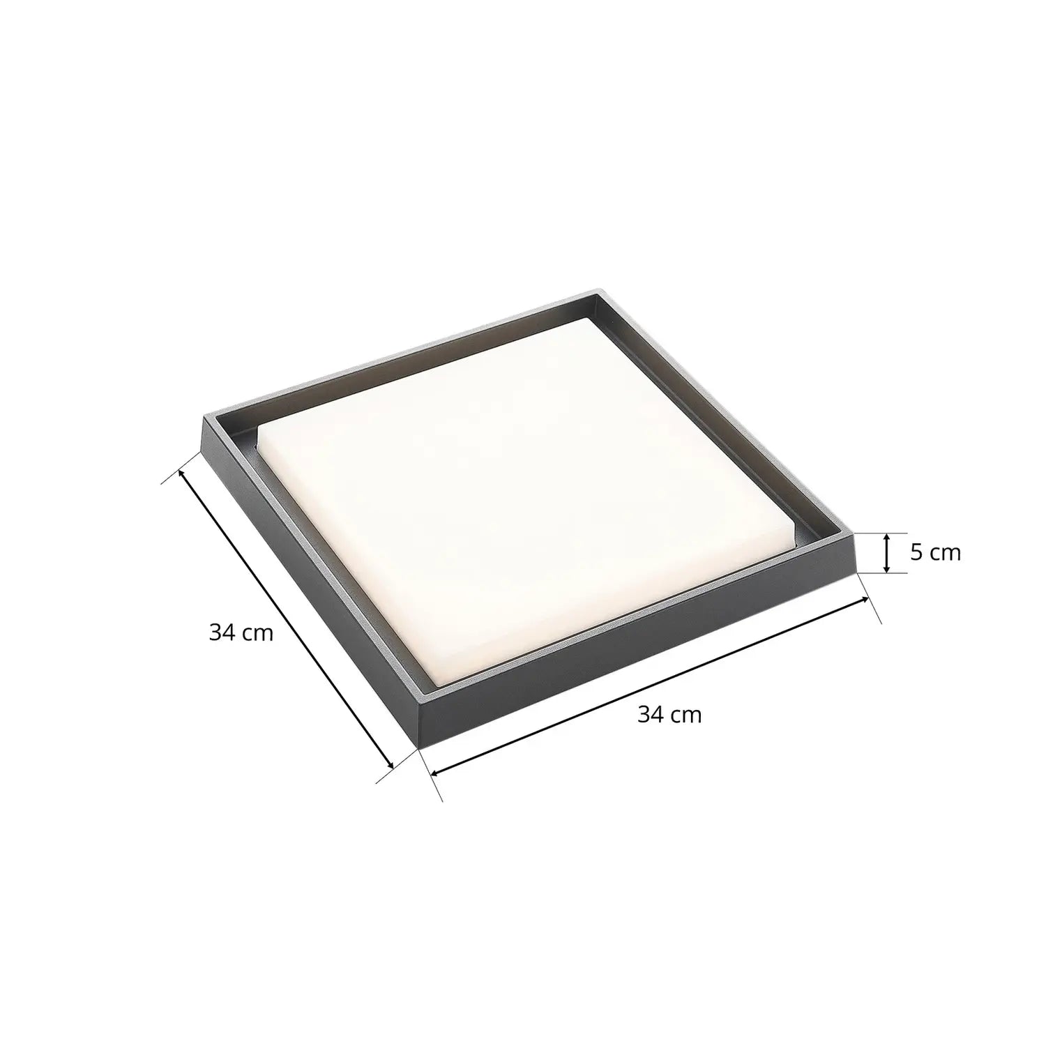 B-Ware Lucande Deckenleuchte Außenleuchte Led Birta Dunkelgrau Weiß Aluminium 34 Cm