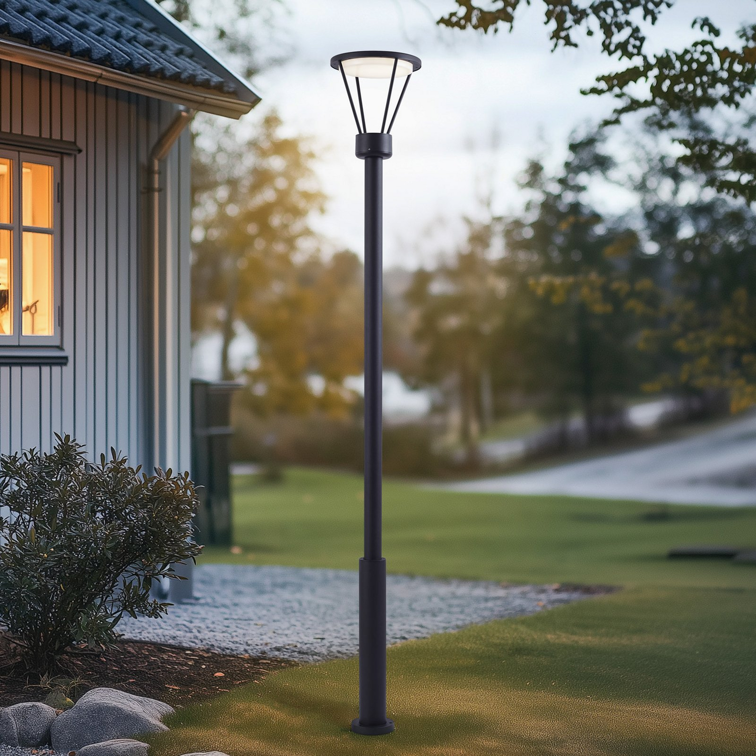Lucande Led Außenleuchte Elario 222 Cm Schwarz Aluminium Lampe Leuchte Spot B-Ware - 4251911787108
