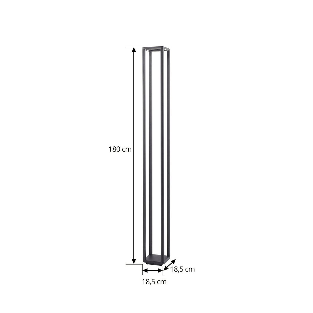 Lucande Led Außenleuchte Mastleuchte Thorvid Schwarz 180 Cm Außenbereich Lampe B-Ware