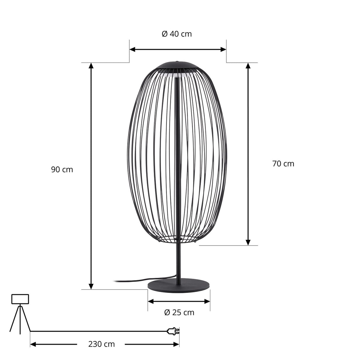 Lucande Stehlampe Außenleuchte LED Leuchte Richi Schwarz IP44 - 4255830912719