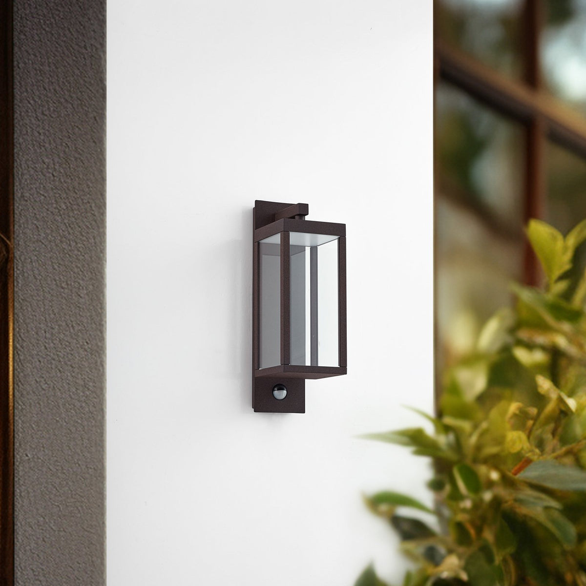 Lucande Wandleuchte Außenlampe Ferdinand LED Sensor Bewegungsmelder braun rostfa - 4251911798258