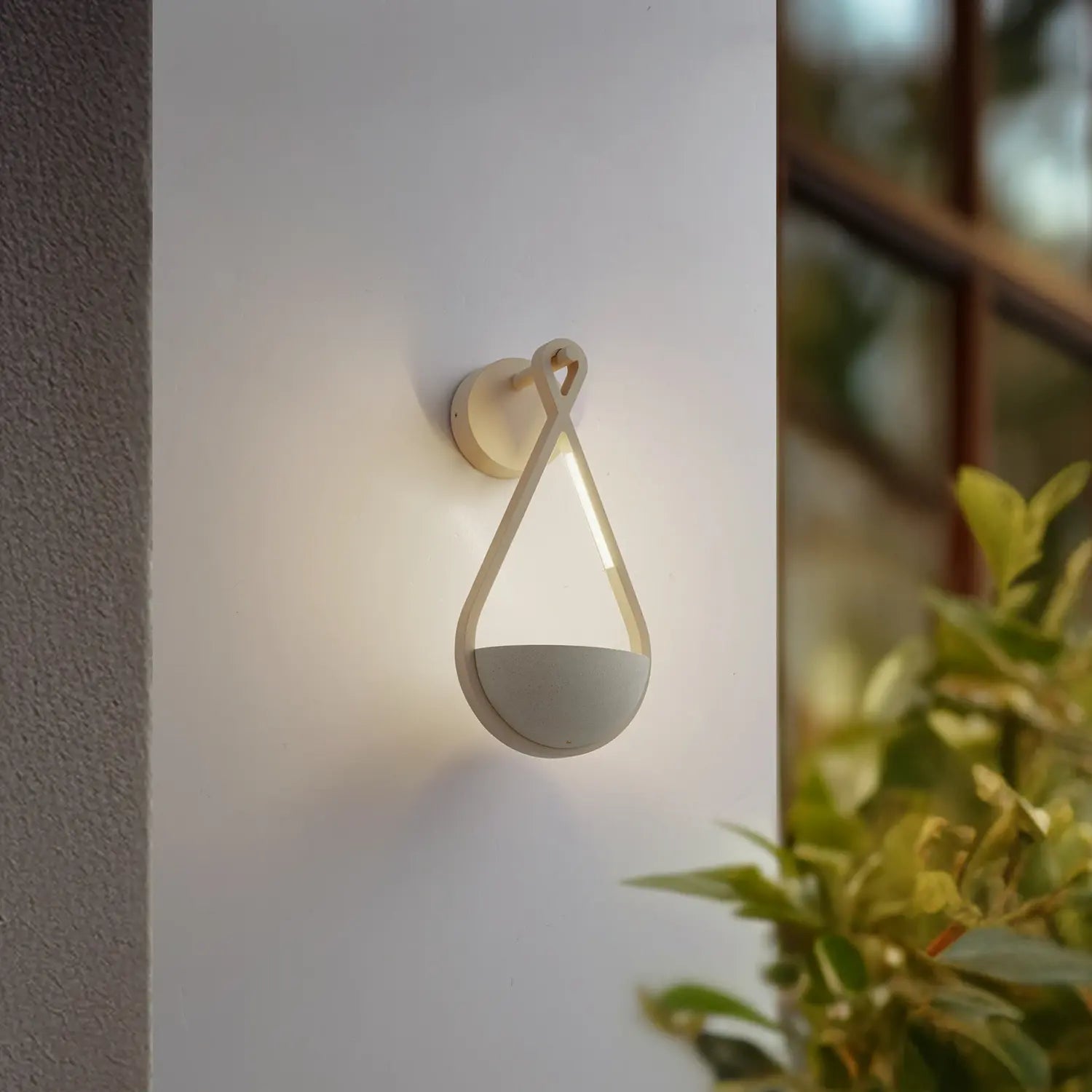 B-Ware Lucande Led Außenwandlampe Wandlicht Florka Blumenampel Beige Beton Ip54 Lampe - 4251911798548