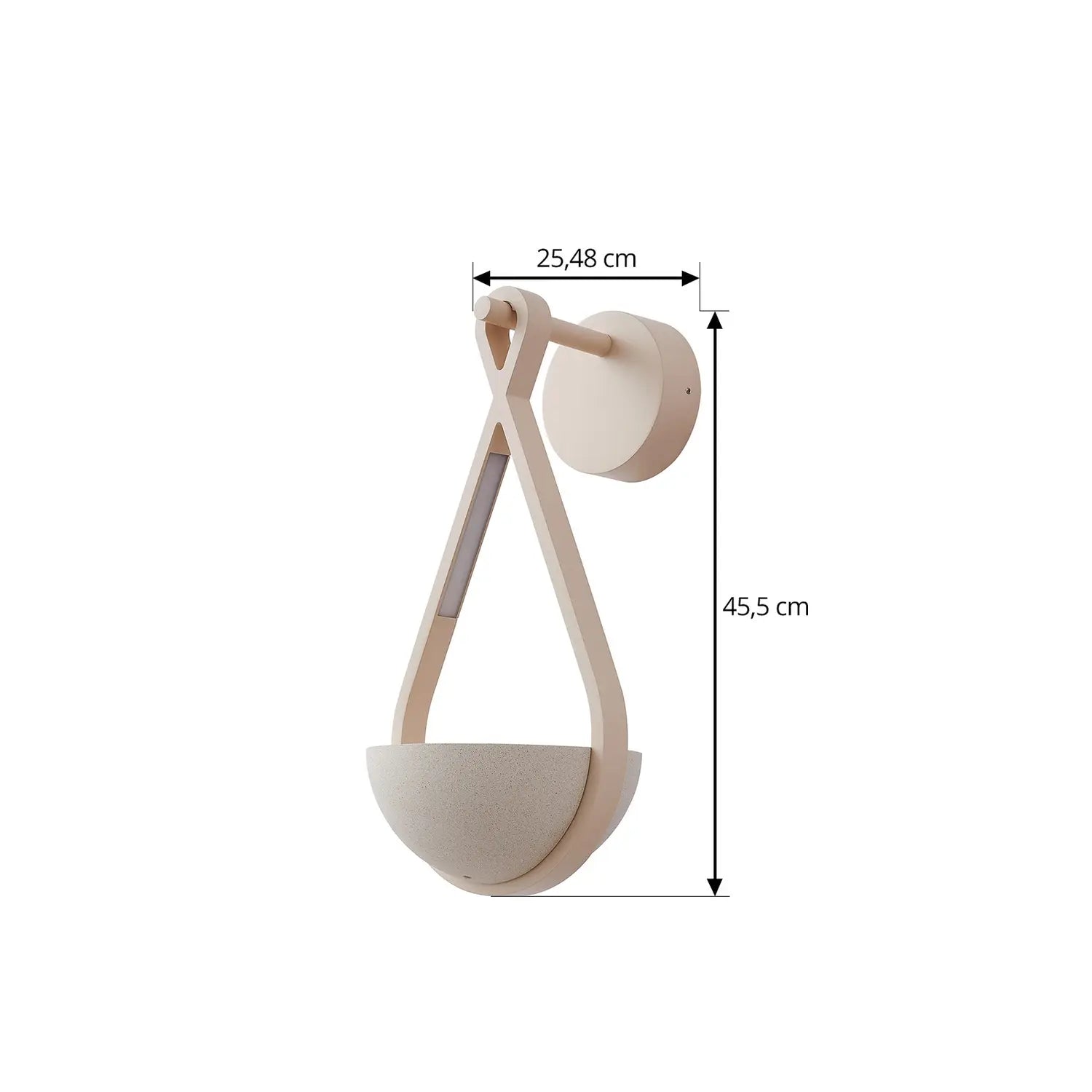 B-Ware Lucande Led Außenwandlampe Wandlicht Florka Blumenampel Beige Beton Ip54 Lampe - 4251911798548