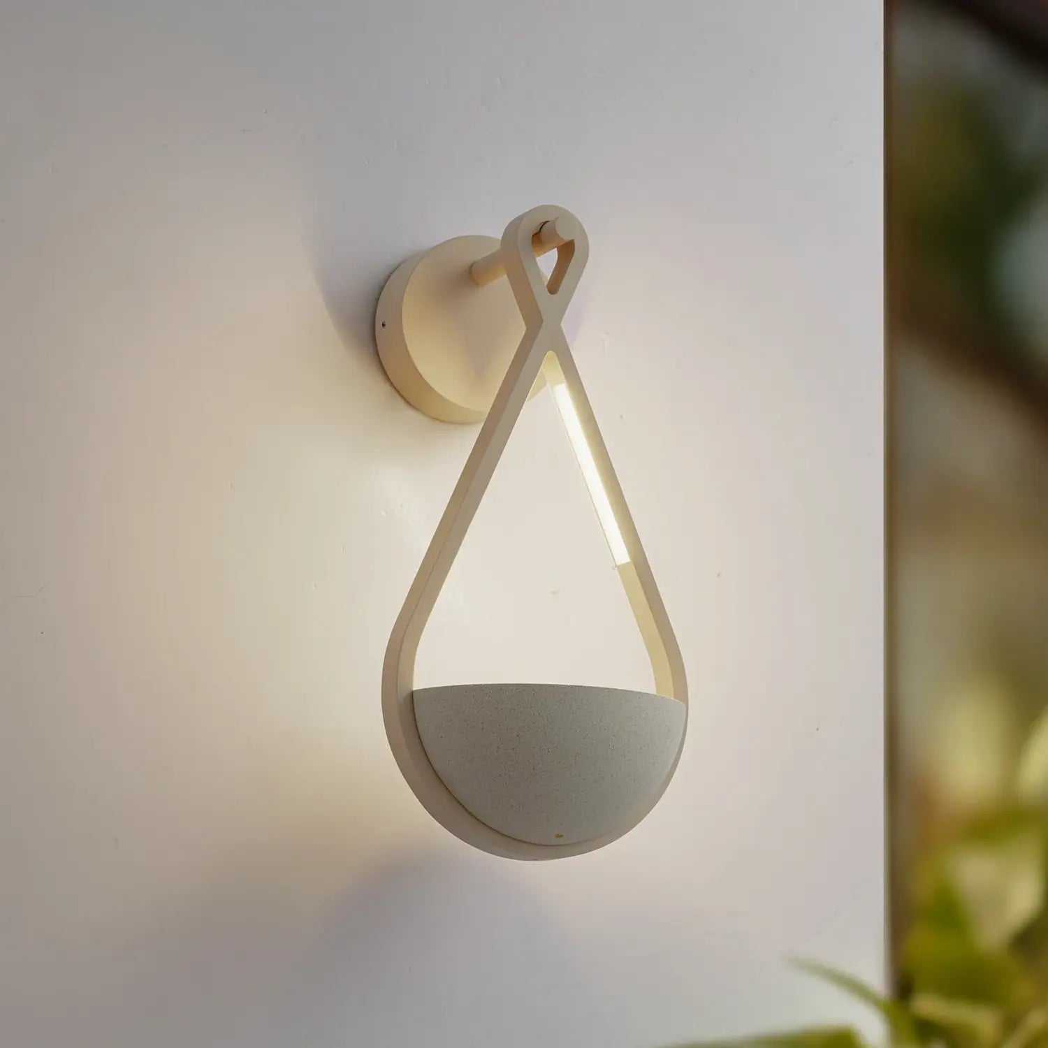 B-Ware Lucande Led Außenwandlampe Wandlicht Florka Blumenampel Beige Beton Ip54 Lampe - 4251911798548