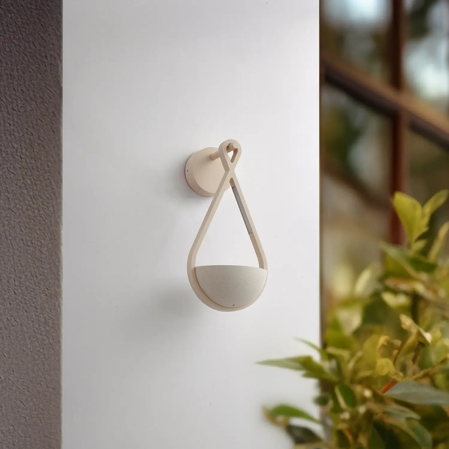 B-Ware Lucande Led Außenwandlampe Wandlicht Florka Blumenampel Beige Beton Ip54 Lampe - 4251911798548