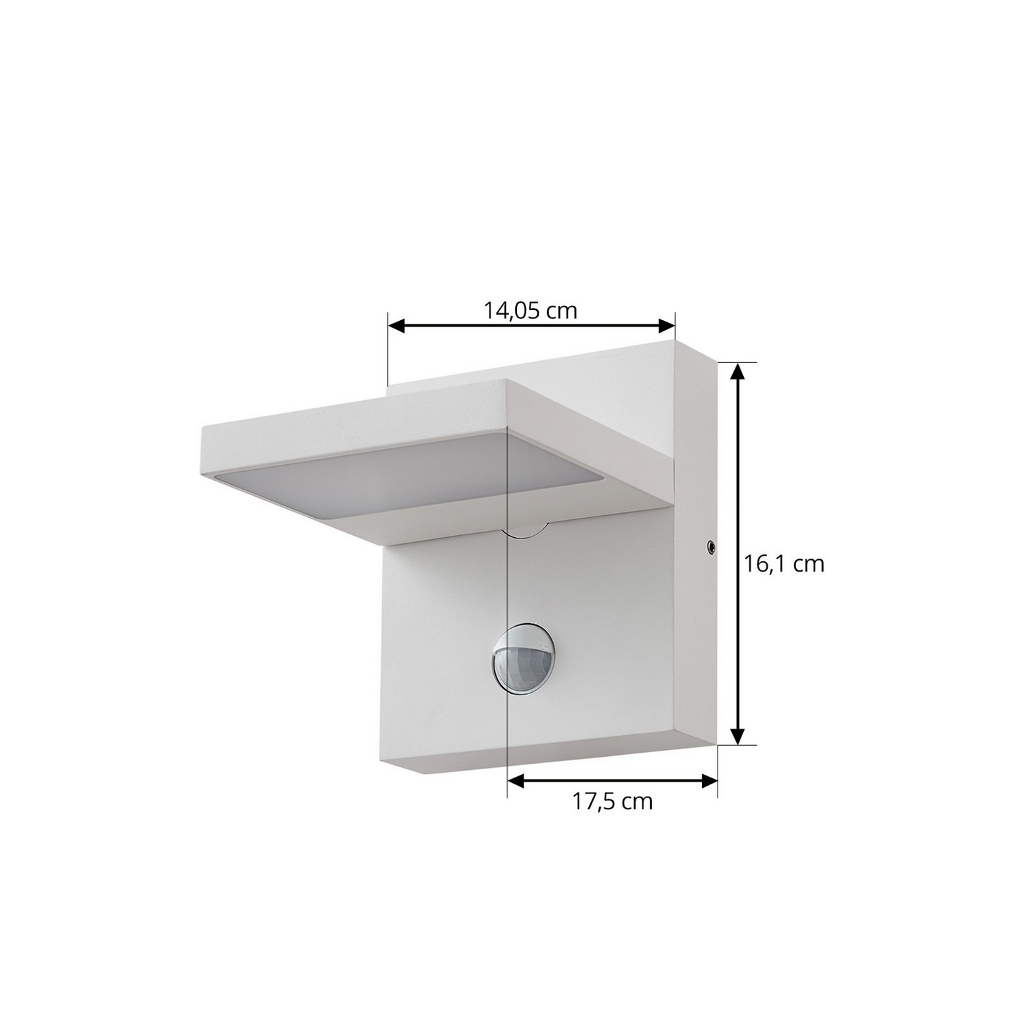 B-Ware Lucande Led Außenwandlampe Wandleuchte Außenleuchte Sensor Ip54 Weiß 16cm Lampe