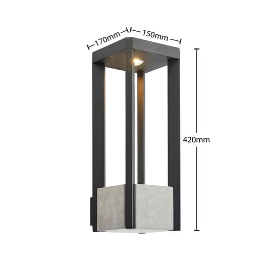 Lucande Kalisa Led Außenwandleuchte Wandleuchte Lampe Außenleuchte Dunkelgrau B-Ware - 4251911703290