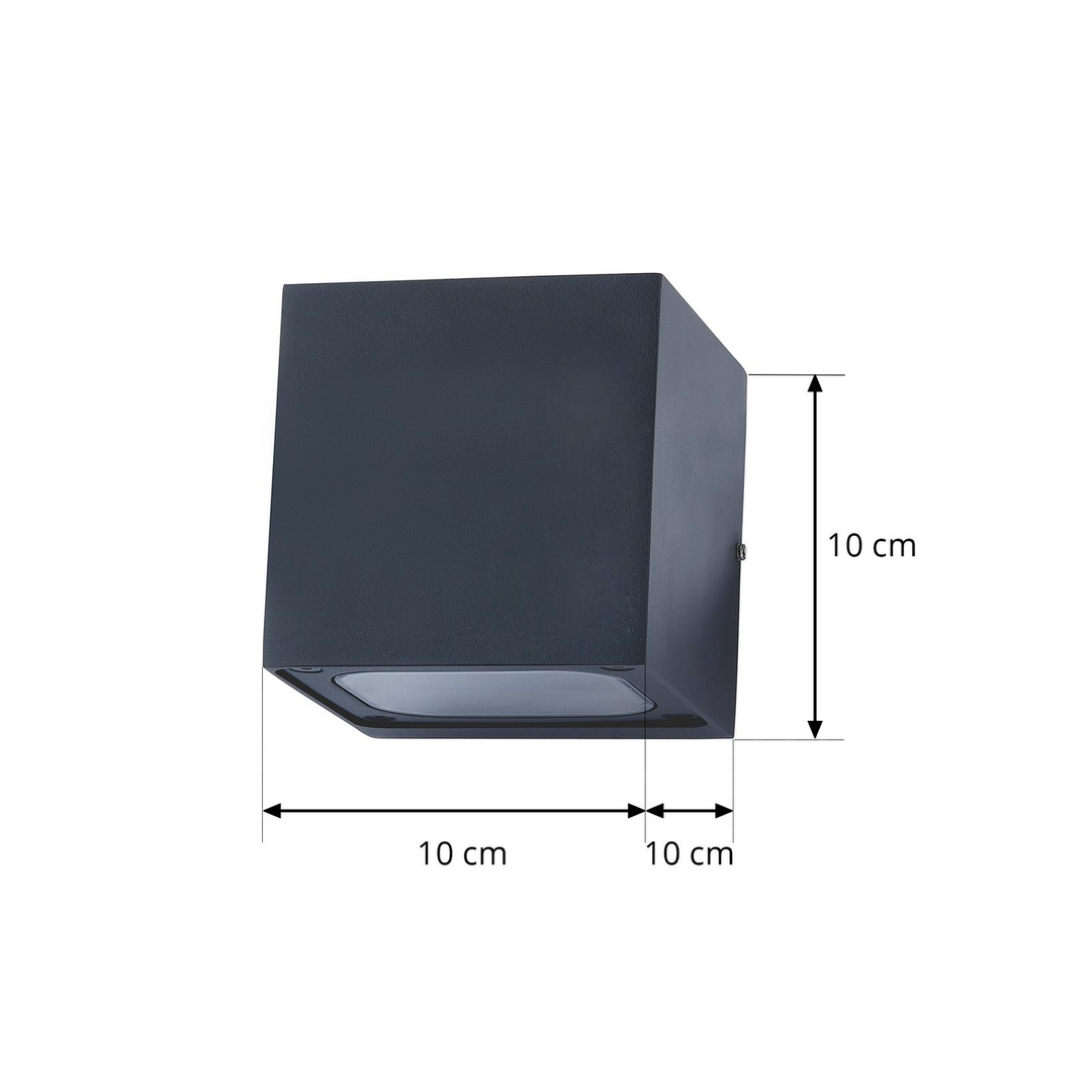 Lucande Merjem Led Wandleuchte Wandlampe Außenlampe Wandleuchte Lampe Dunkelgrau B-Ware - 4251096537970
