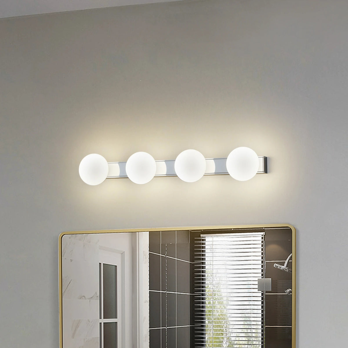 Lucande Badleuchte Wandlampe LED Badezimmerlampe Myrra chrom Glas modern beleuch - 4251911776478