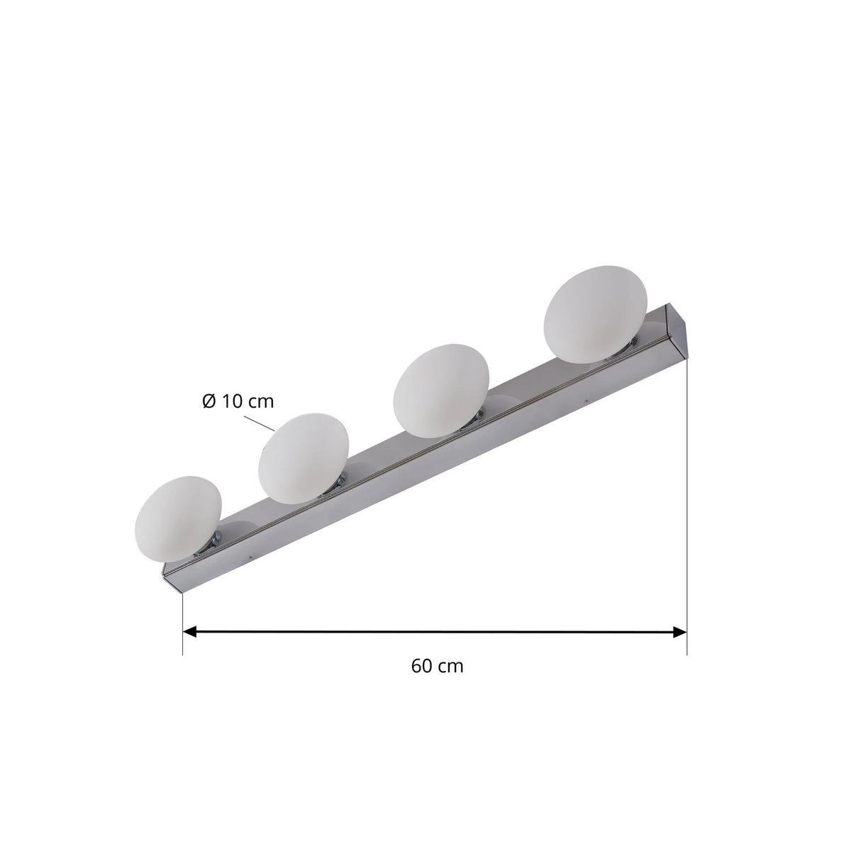 Lucande Badleuchte Wandlampe LED Badezimmerlampe Myrra chrom Glas modern beleuch - 4251911776478