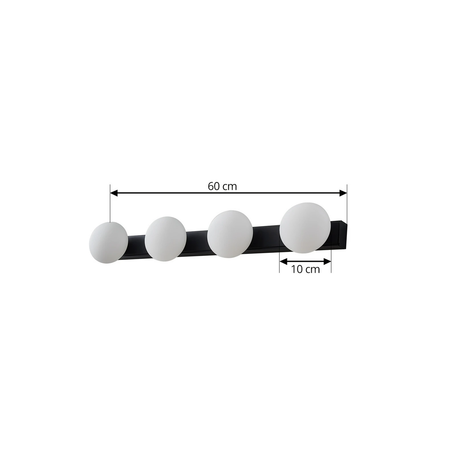 B-Ware Lucande Wandlampe Badleuchte Led Glas Schwarz Ip44 Aluminium Myrra 60 Cm - 4251911776485