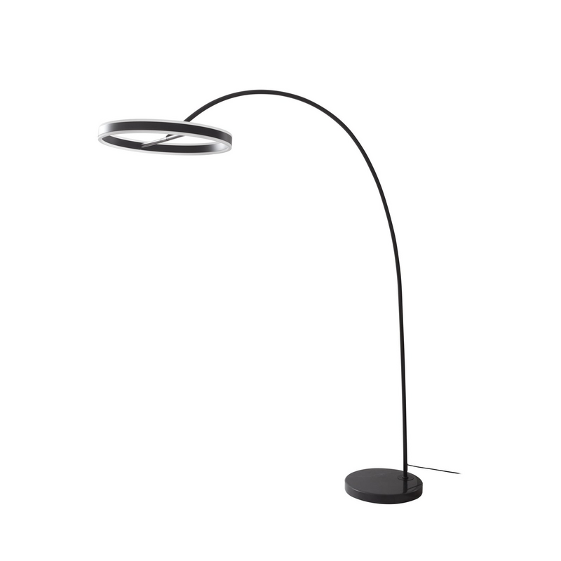 Lucande Stehlampe Bogenlampe Yekta LED dimmbar schwarz Wohnzimmerlampe - 4251911761955