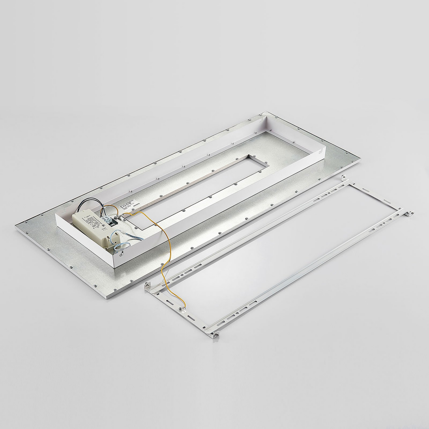 Plafonnier LED Lucande de qualité B, modèle Durun, à intensité variable, couleur carrée, 96 cm. 
