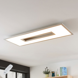 Plafonnier LED Lucande de qualité B, modèle Durun, à intensité variable, couleur carrée, 96 cm. 
