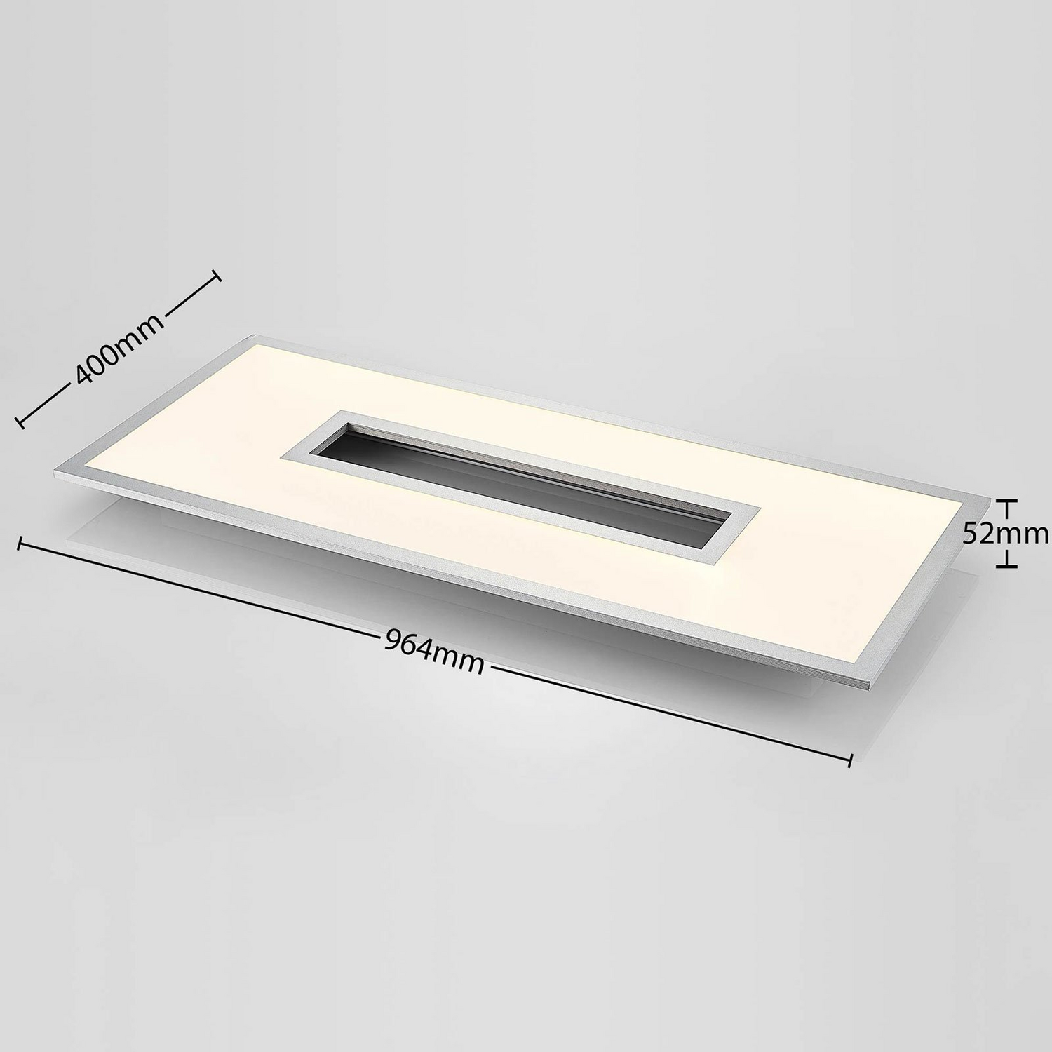 Plafonnier LED Lucande de qualité B, modèle Durun, à intensité variable, couleur carrée, 96 cm. 