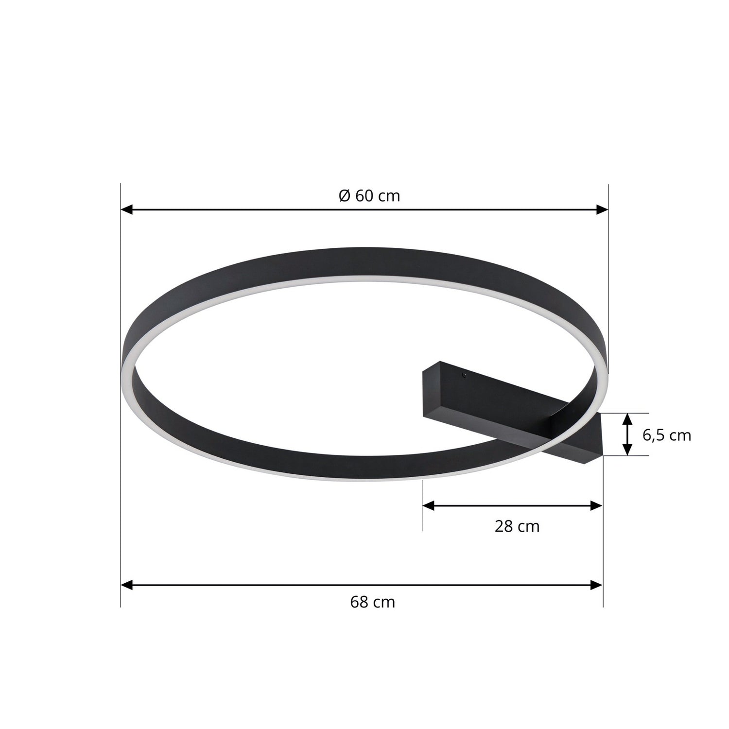 B-Ware Lucande Deckenlampe Deckenleuchte Led Isalin Schwarz Dimmbar Cct 60 Cm