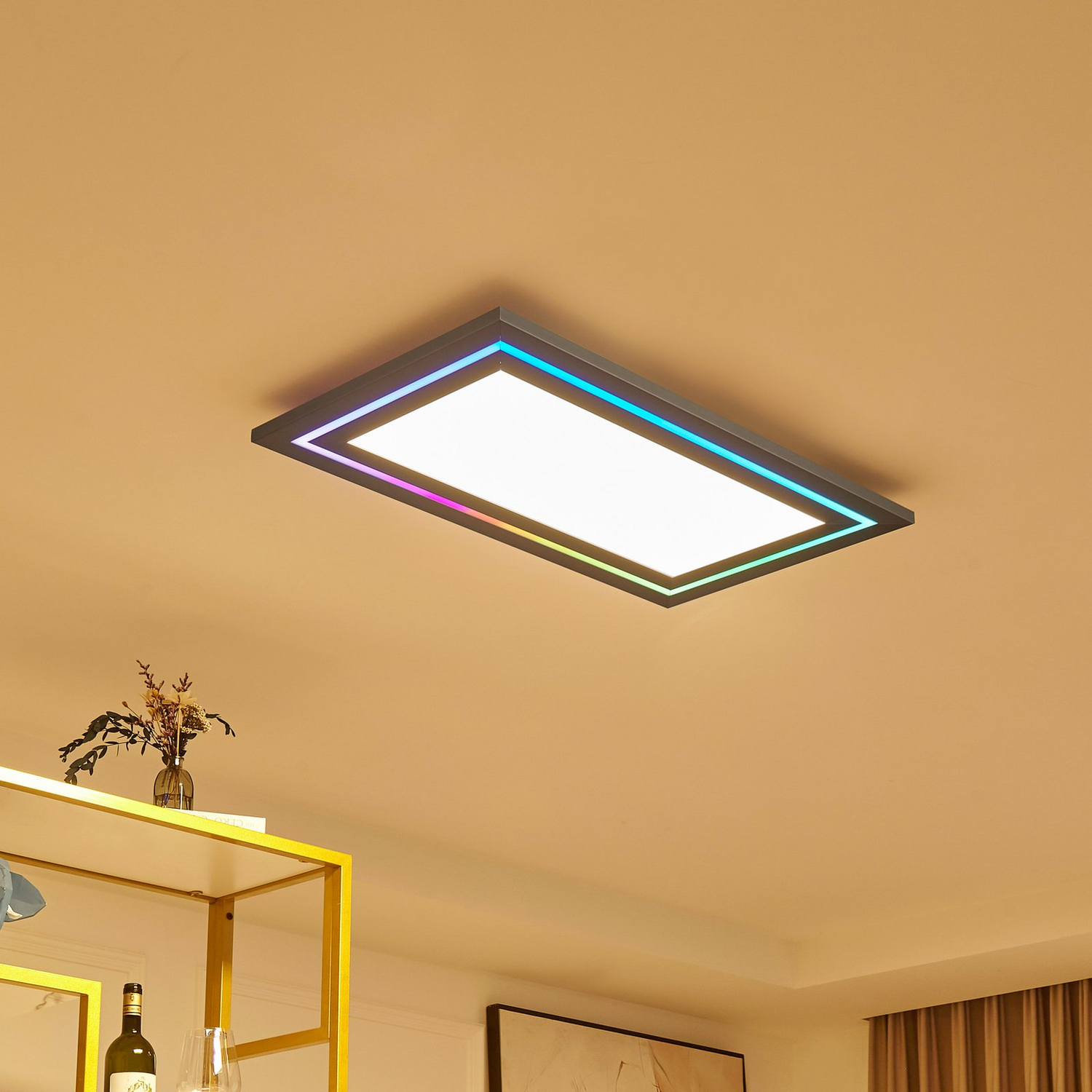 B-Ware Lucande Deckenleuchte Lampe Led Leicy Nickel Fernbedienung Rgb Farbwechsel Dimmb