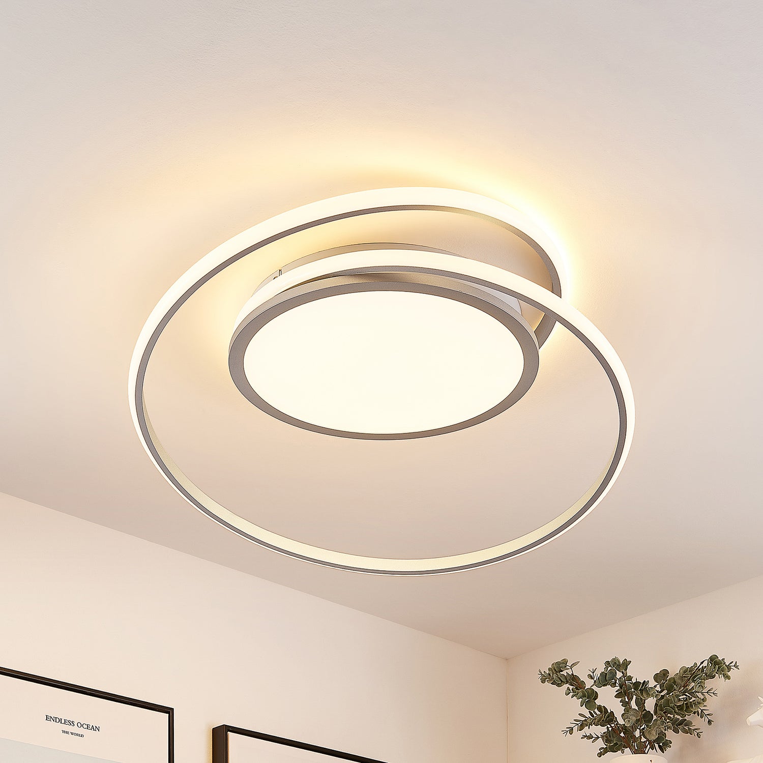 B-Ware Lucande Deckenlampe Deckenleuchte Led Silber Noud Eisen Aluminium Siehe Text - 4251096597660