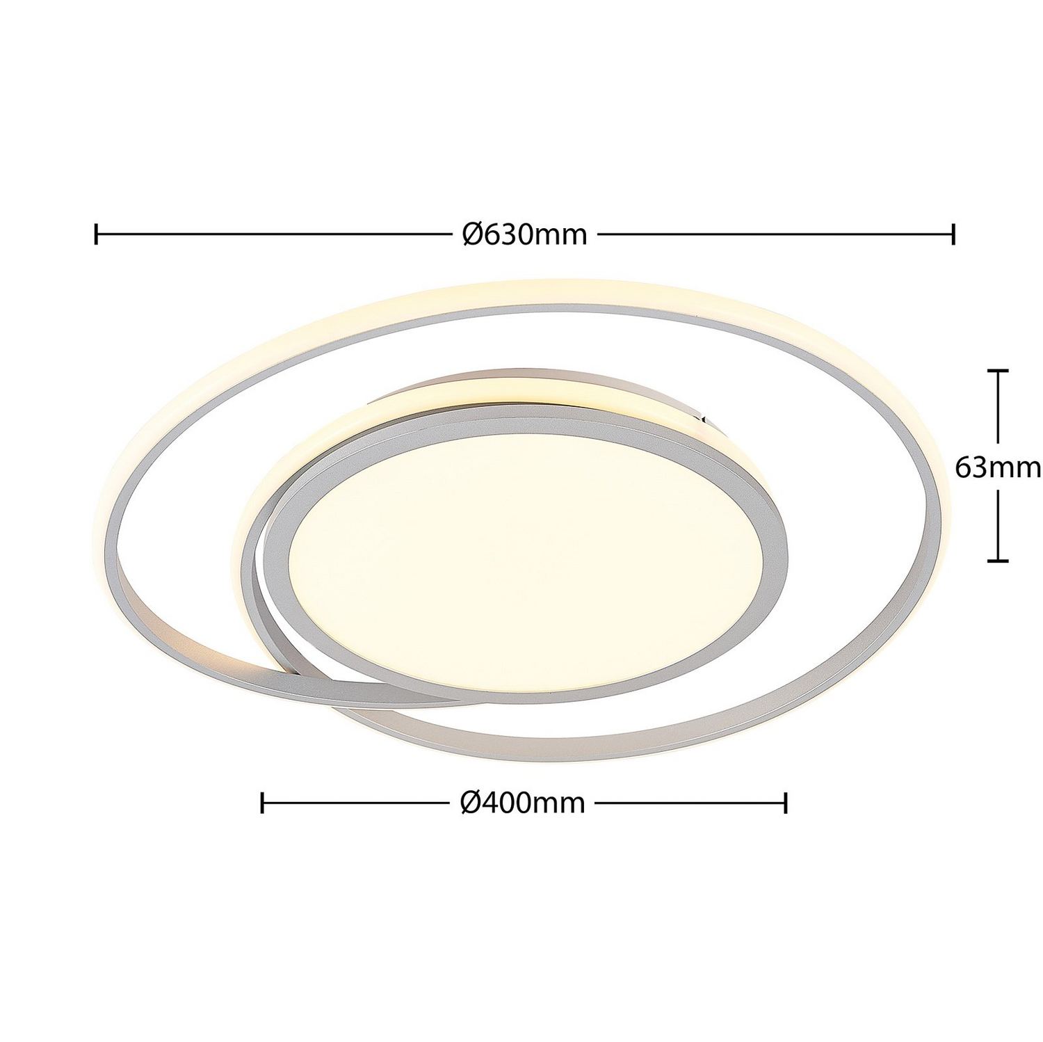 Lucande Noud Led Deckenlampe Hängelampe Lampe Leuchte Cct Farbwechsel 45 W Silber B-Ware - 4251096597660