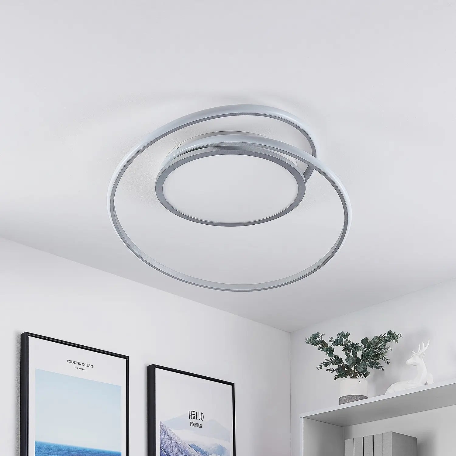 B-Ware Lucande Deckenlampe Deckenleuchte Led Silber Noud Eisen Aluminium Siehe Text - 4251096597660