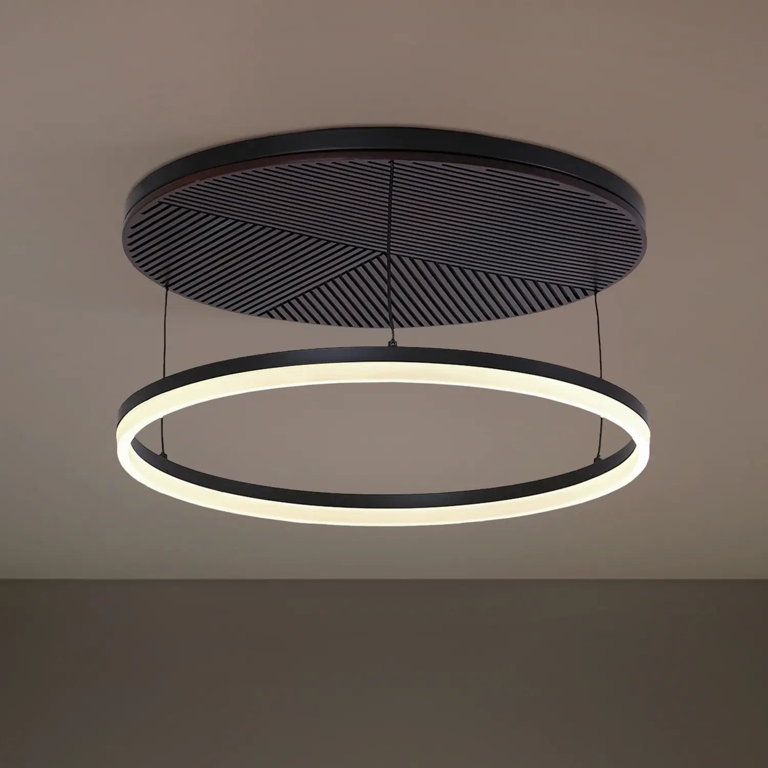 B-Ware Lucande Deckenleuchte Deckenlampe Led Orven Schwarz Holz Dimmbar ø50cm862 - 4255830900747