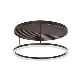 B-Ware Lucande Deckenleuchte Deckenlampe Led Orven Schwarz Holz Dimmbar ø50cm