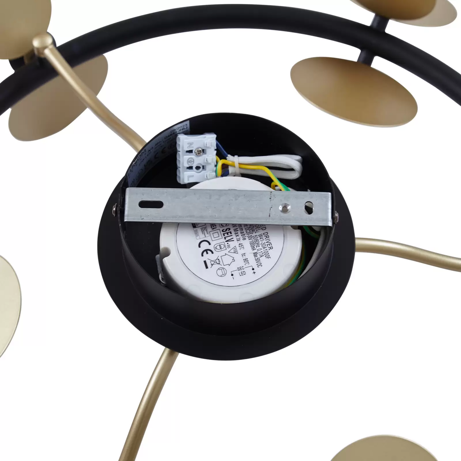 B-Ware Lucande Led Deckenlampe Pallo Deckenleuchte Deckenlicht 9 Flg. Schwarz/Gold Glas - 4251911775891