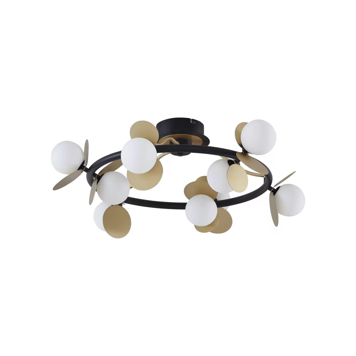 Lucande LED-Deckenlampe Pallo Deckenleuchte Deckenlicht 9-flg. schwarz/gold Glas - 4251911775891