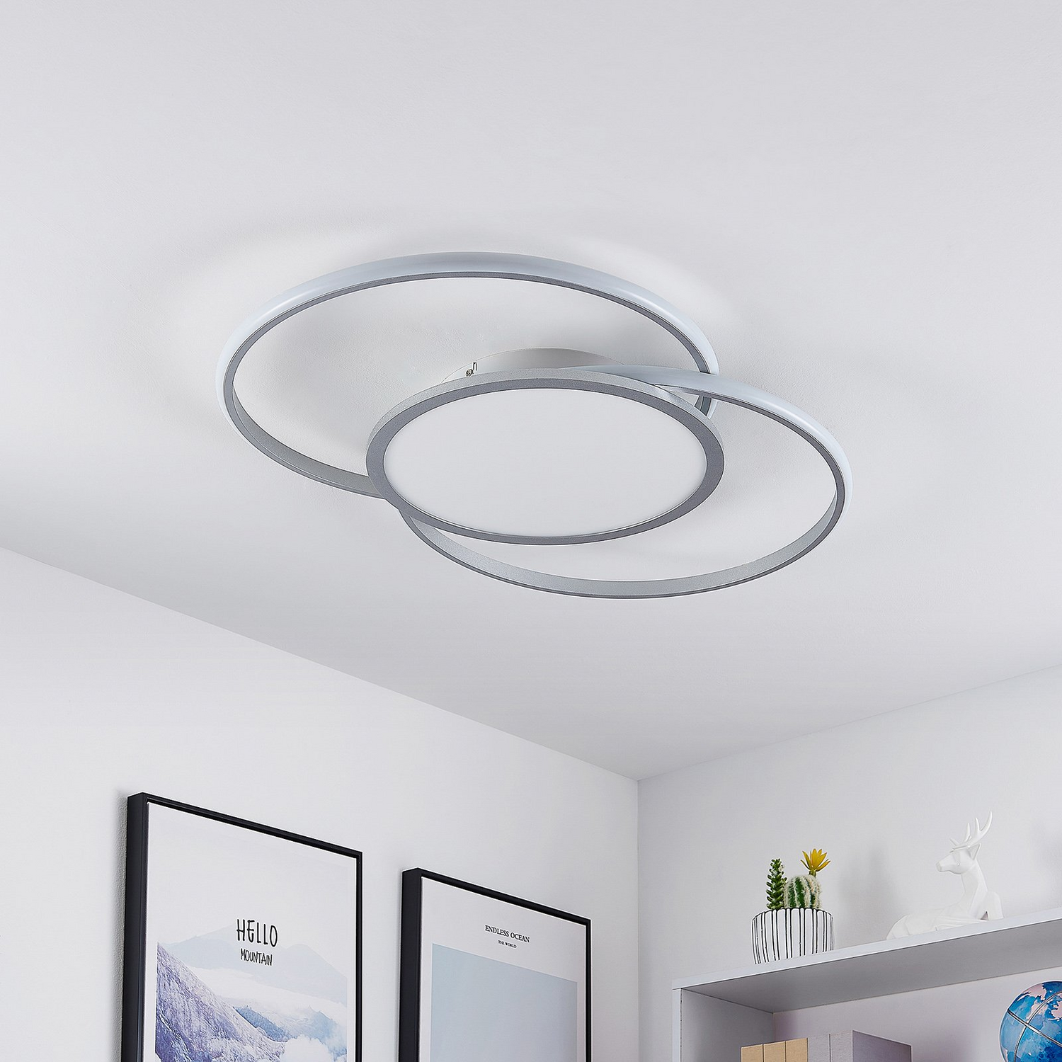 B-Ware Lucande Deckenleuchte Deckenlampe Led Senne Silber Leuchte Lampe Wohnzimmer M422