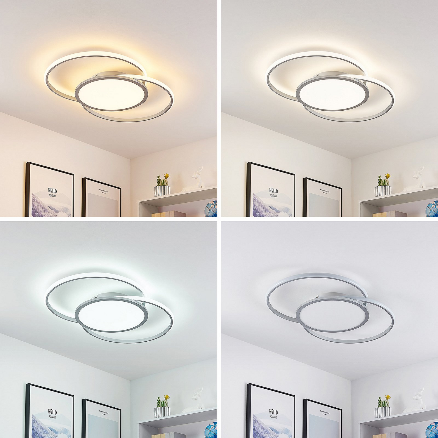 B-Ware Lucande Deckenleuchte Deckenlampe Led Senne Silber Leuchte Lampe Wohnzimmer M422