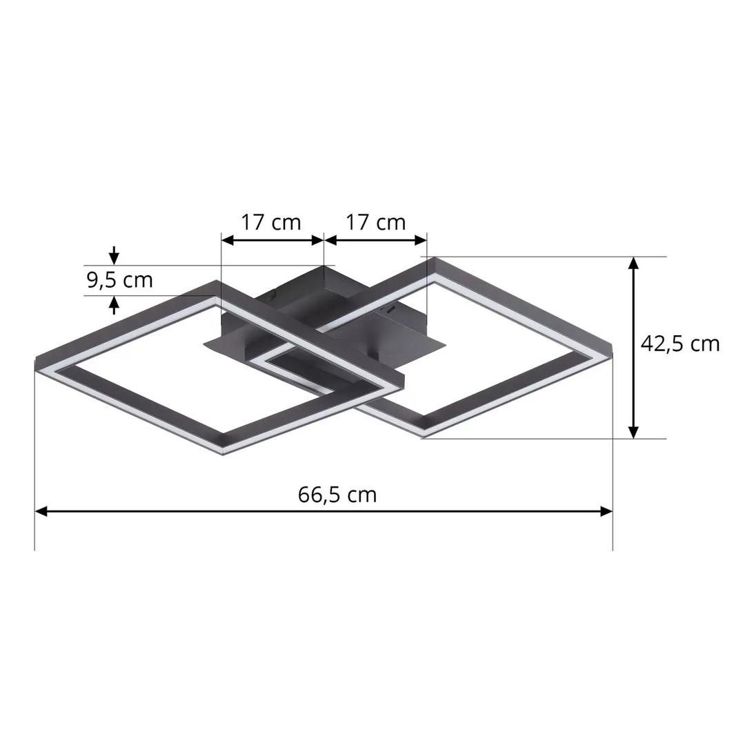 Lucande Led Deckenlampe Tjado Quadrat 2 Flammig 65 Cm Deckenleuchte Leuchte  B-Ware