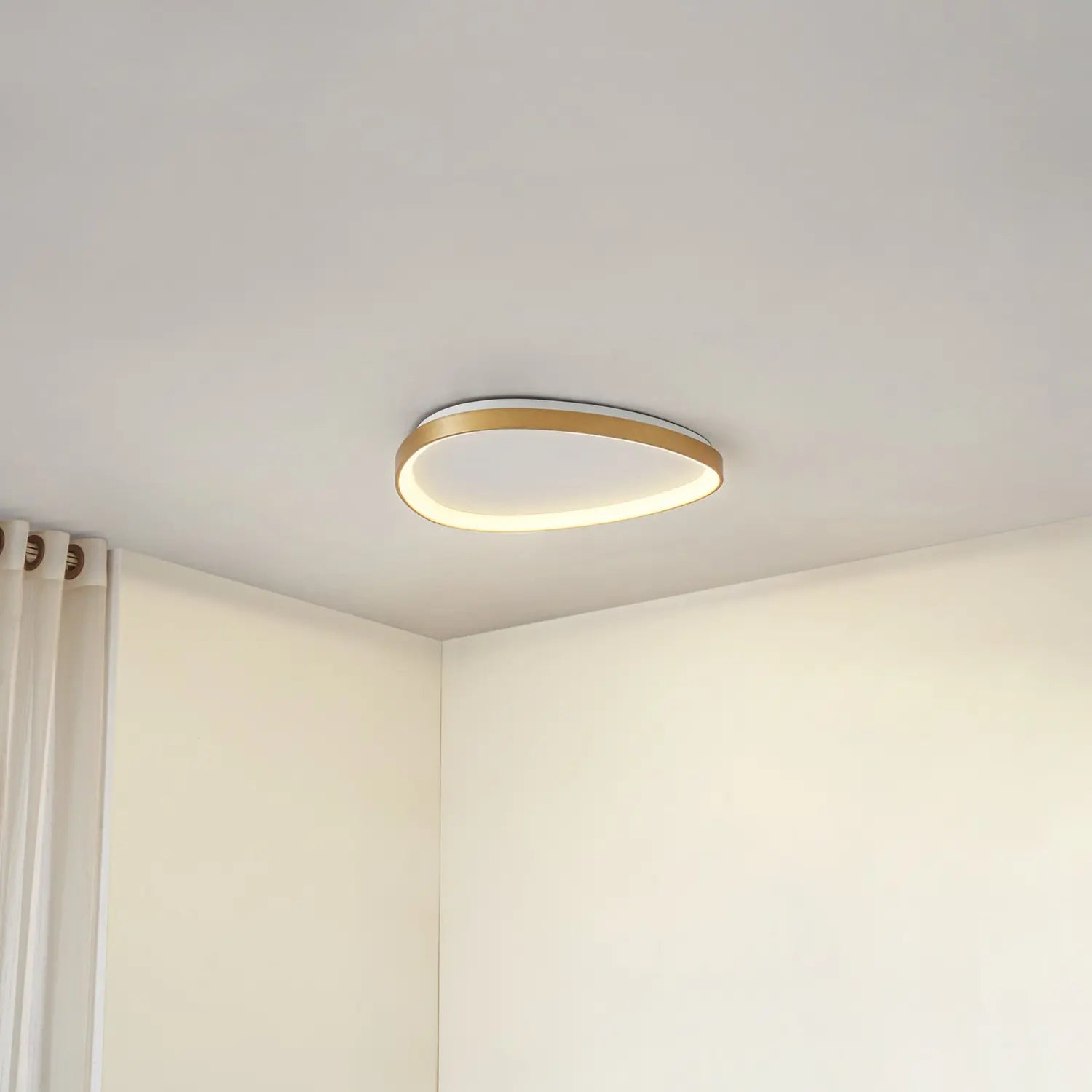 B-Ware Lucande Deckenleuchte Deckenlampe Led Gold Asken Dimmbar Aluminium Acryl 61 Cm