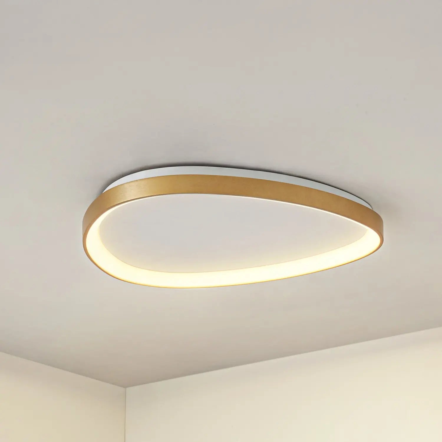 B-Ware Lucande Deckenleuchte Deckenlampe Led Gold Asken Dimmbar Aluminium Acryl 61 Cm