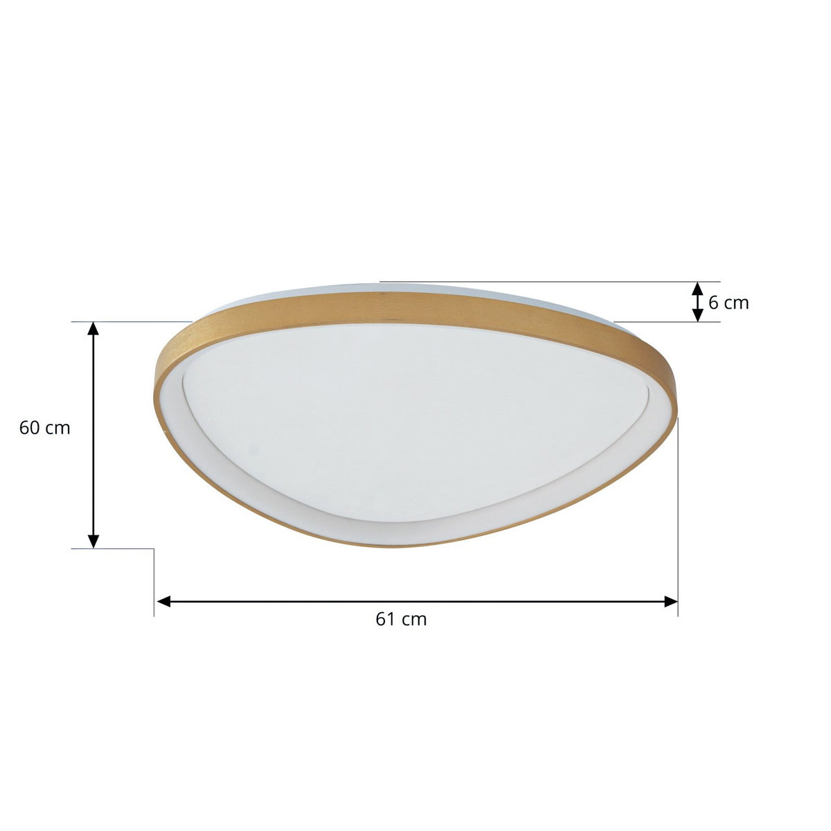 Lucande Deckenleuchte Deckenlampe LED gold Asken dimmbar Aluminium Acryl 61 cm - 4255830903106